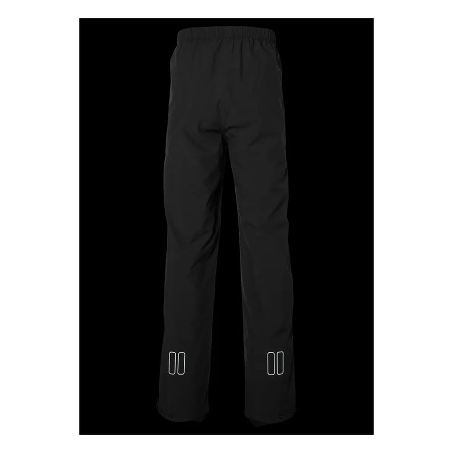 Pantalon pluie Basil Hoga noir unisexe vue arrière avec détails réfléchissants pour cyclistes sous la pluie