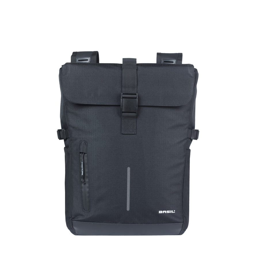 Sacoche double Basil Move 2 x 15L avec fixation universelle pour porte-bagages vélo, pratique et résistante