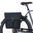 Sacoche double vélo Basil GO amovible 2x16L noire fixée sur porte-bagages arrière