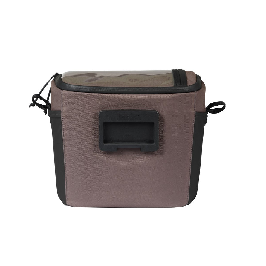 Sacoche de guidon Basil Move 7-8L taupe fonce, pratique et robuste pour vos balades a velo