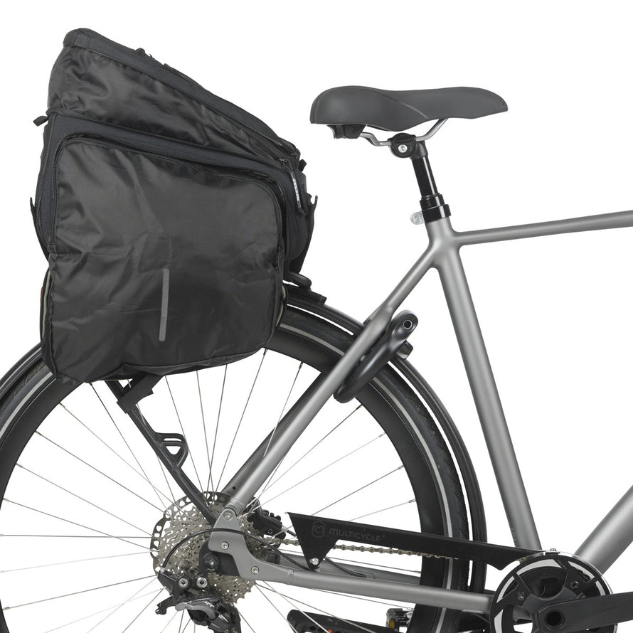 Sacoche vélo Basil Move Trunkbag 10-26L avec fixation rapide porte-bagages MIK, idéale pour trajets quotidiens