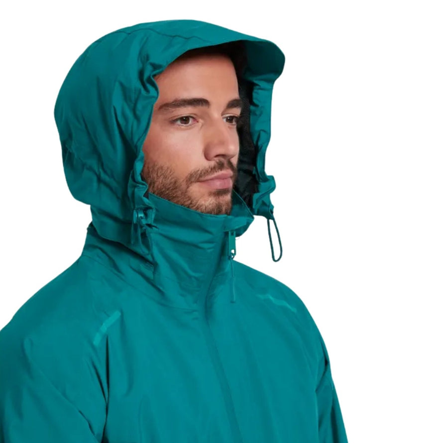 Veste pluie homme Basil Skane bleu-vert avec capuche ajustable, imperméable et légère pour cyclistes urbains