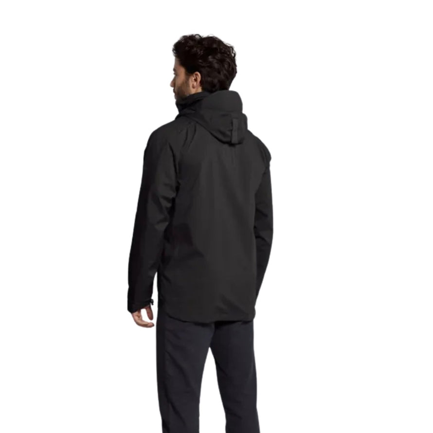 Veste pluie Basil Skane homme noire avec capuche, imperméable et adaptée pour cyclistes urbains