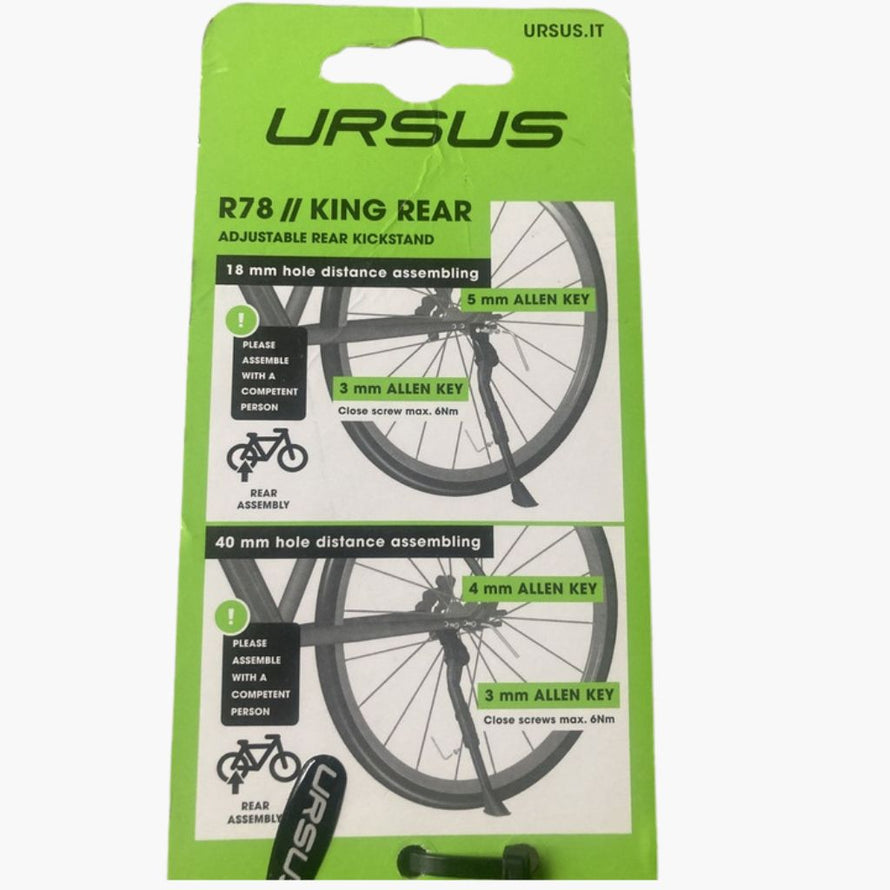 montage Béquille vélo latérale arrière KING REAR R78 URSUS 