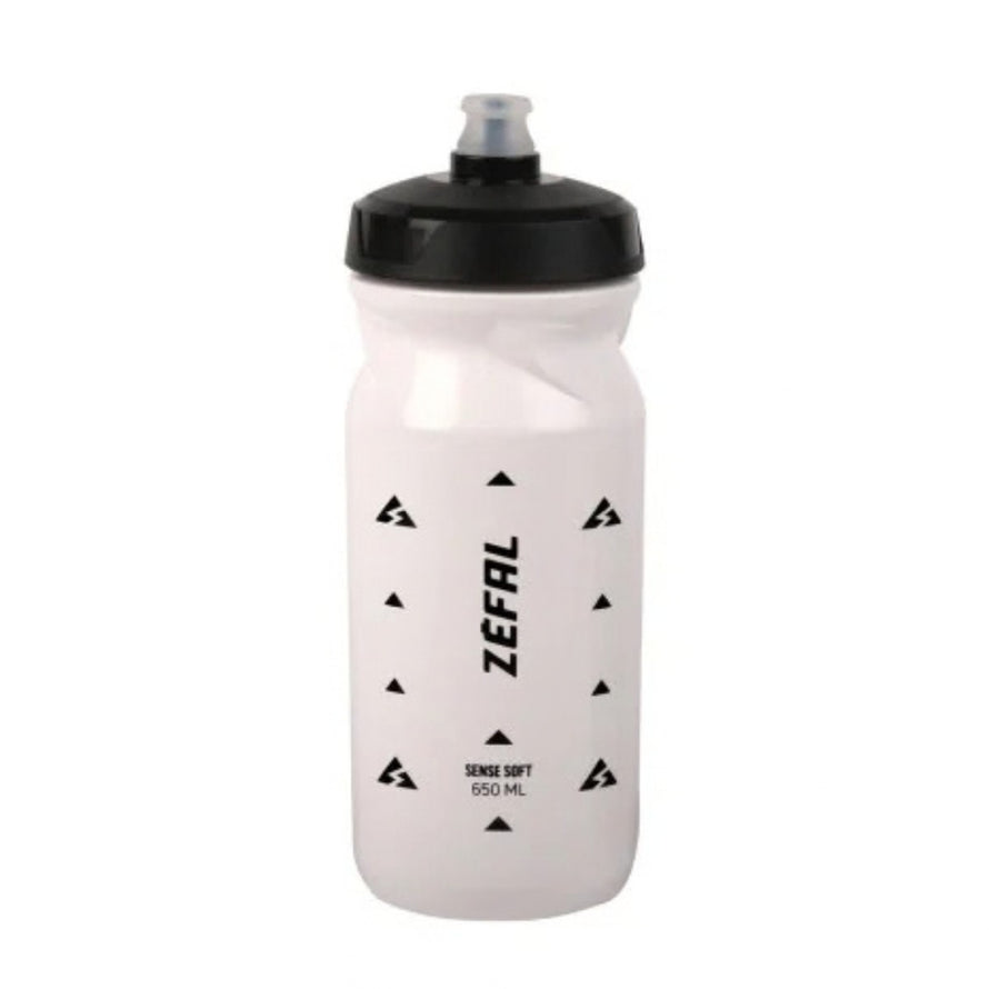 Bidon vélo Zefal Sense Soft blanc 650ml avec tétine souple amovible pour une hydratation pratique en cyclisme