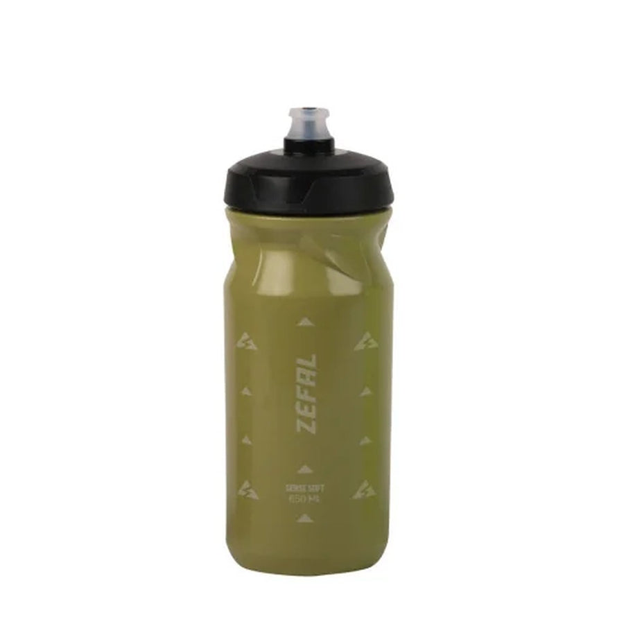 Bidon vélo Zéfal Sense Soft kaki 650ml avec tétine souple amovible pour une hydratation efficace en cyclisme