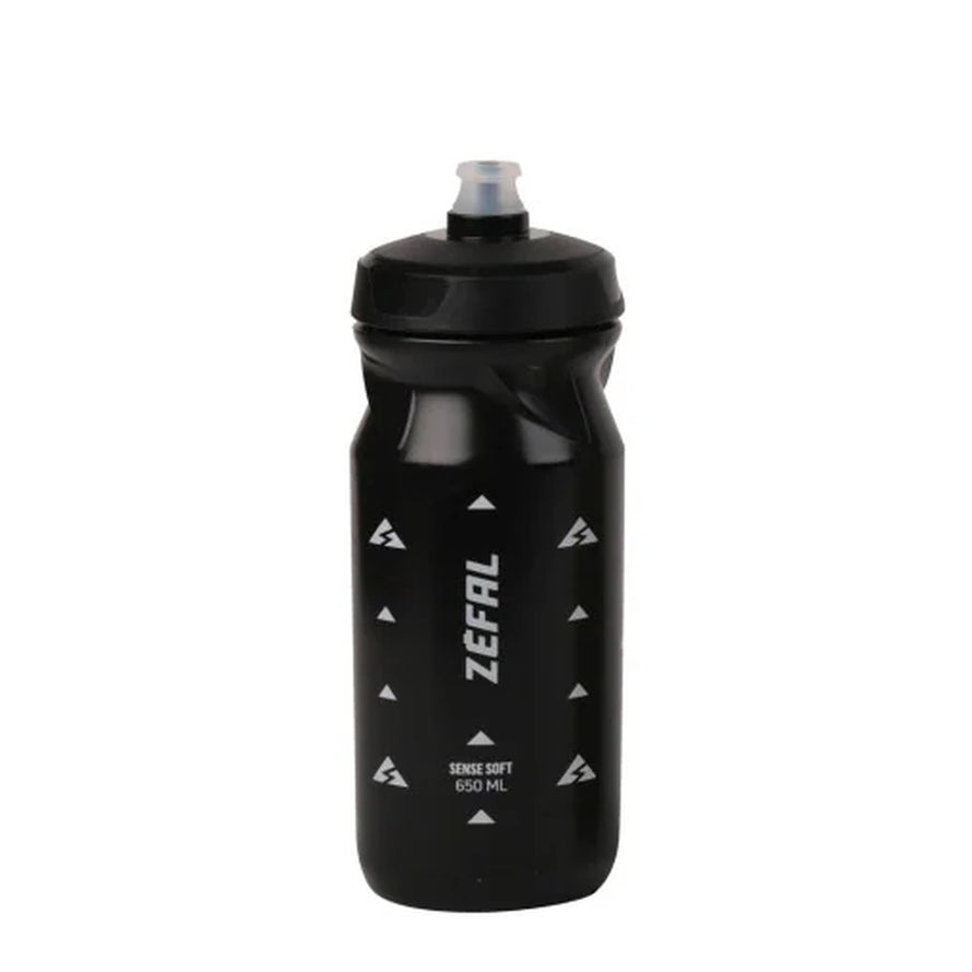 Bidon vélo Zéfal Sense Soft 650ml noir avec tétine souple amovible pour une hydratation facile en cyclisme