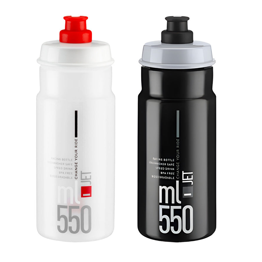 Elite Jet Bidon vélo 550 ml en plastique biodégradable Transparent 550 ml