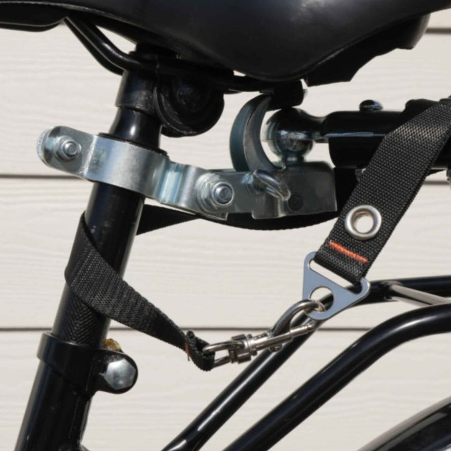 Fixation par sangle et clip métallique de la remorque vélo chariot Shopping Trailer 50L de bike_original pour une sécurité optimale