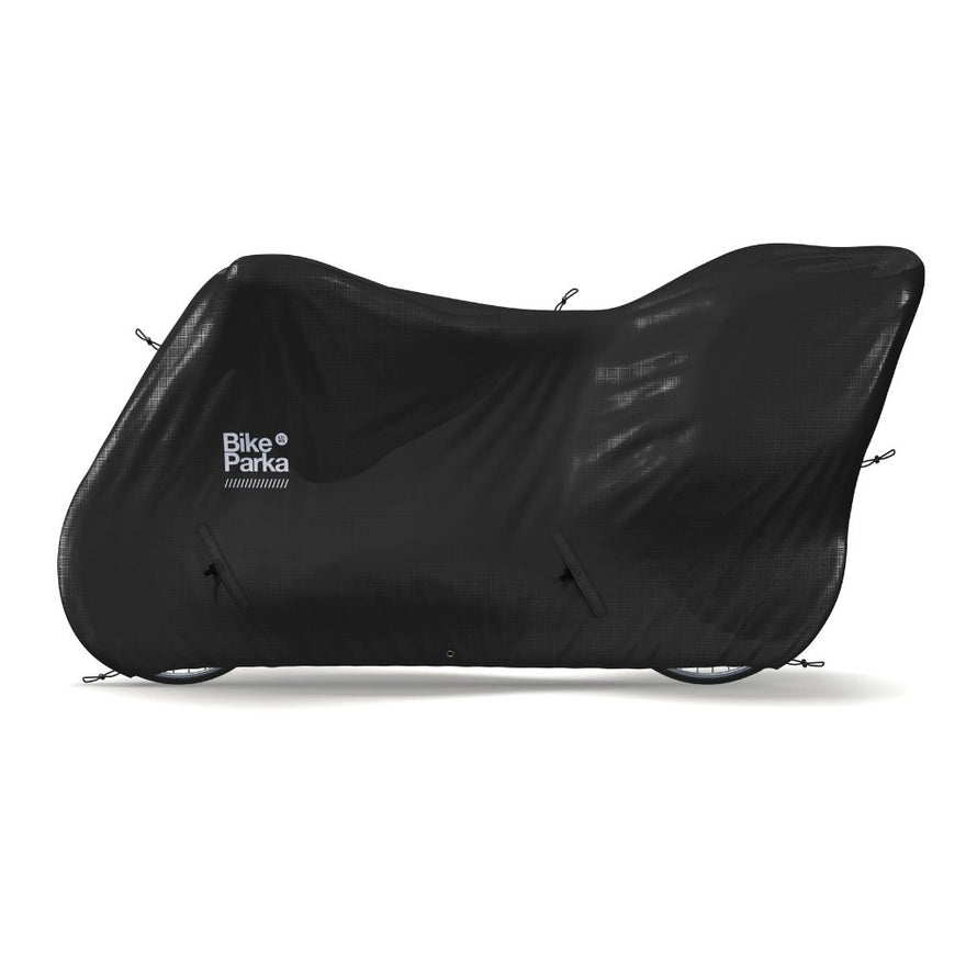 Housse de protection contre les intempéries pour les vélos cargo longtail avec siège enfant Bike Parka noire