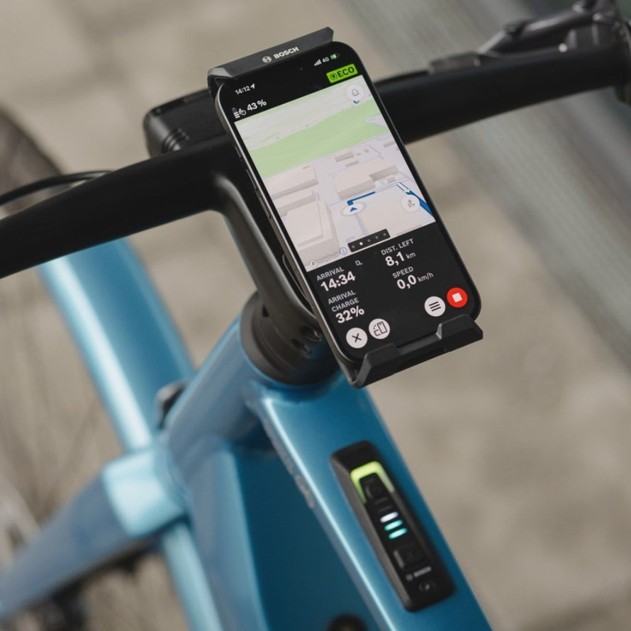 Kit de post-équipement vélo électrique Bosch avec support à 1 bras 31.8mm pour fixation smartphone sur guidon
