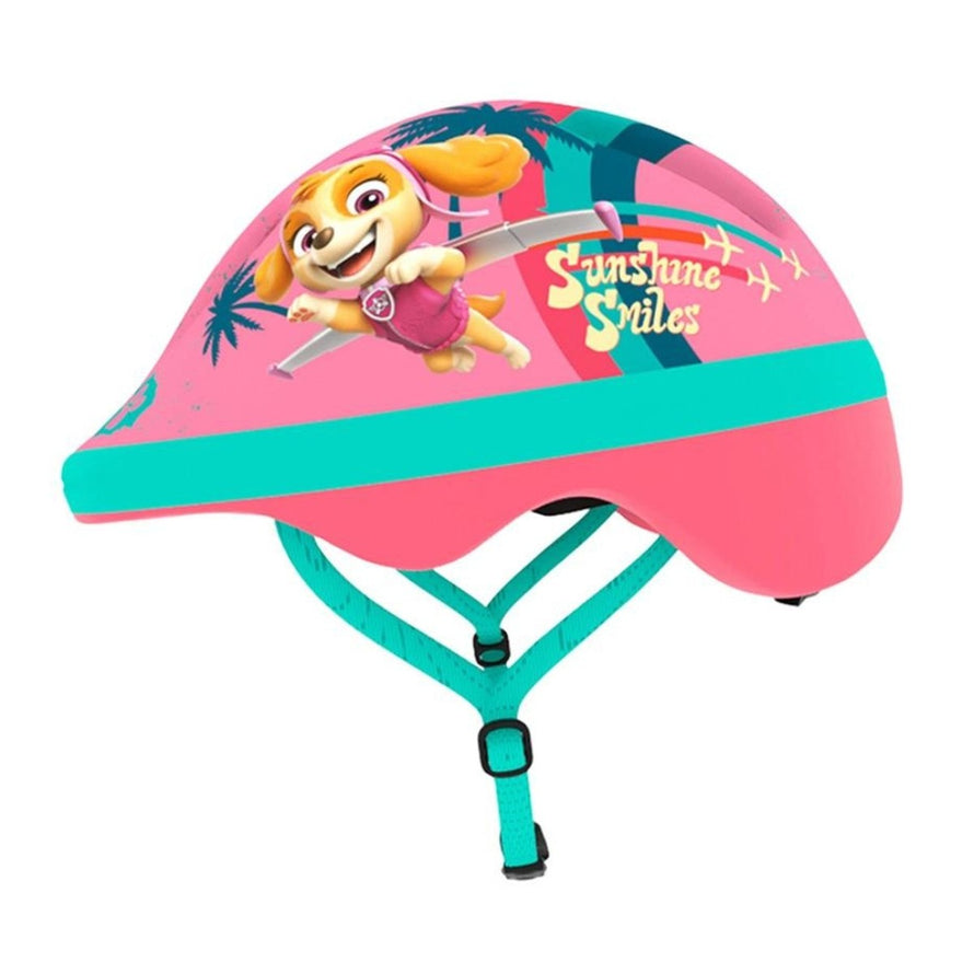 Casque vélo enfant brandless Pat'Patrouille en rose et bleu avec personnage chien et design coloré