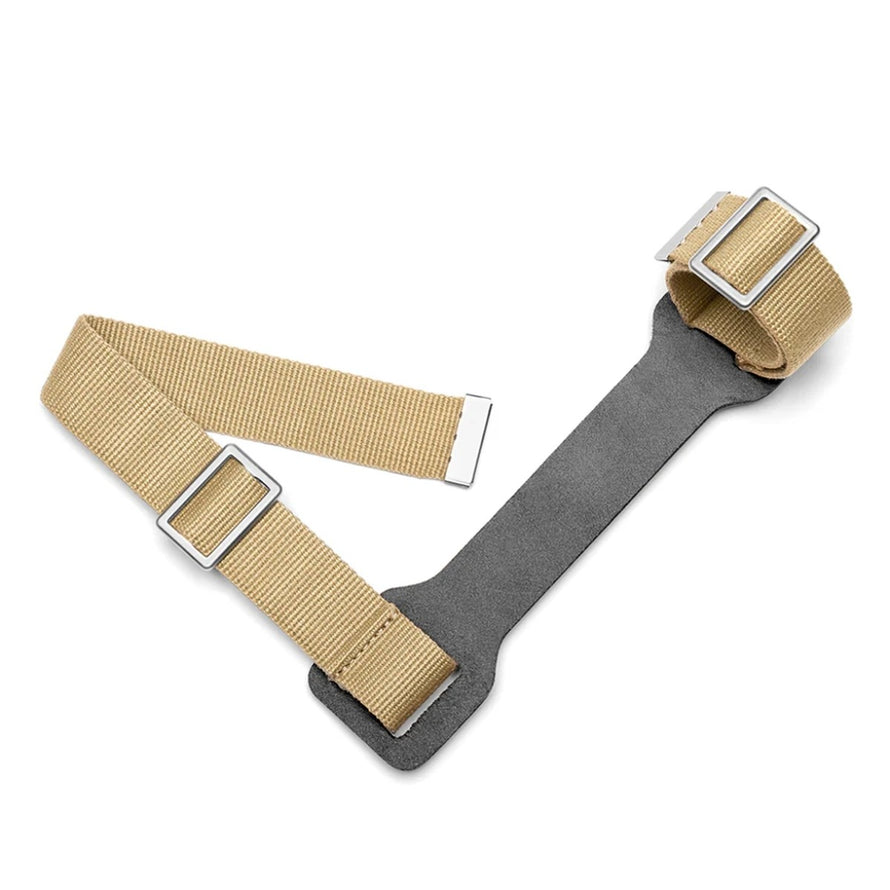 Sangle de portage vélo Brooks Leather Portage Strap en cuir et toile beige, idéale pour transporter facilement votre vélo
