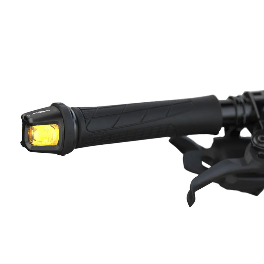 Clignotants velo Busch Muller Turntec T2 a batterie allumes sur guidon noir pour signalisation
