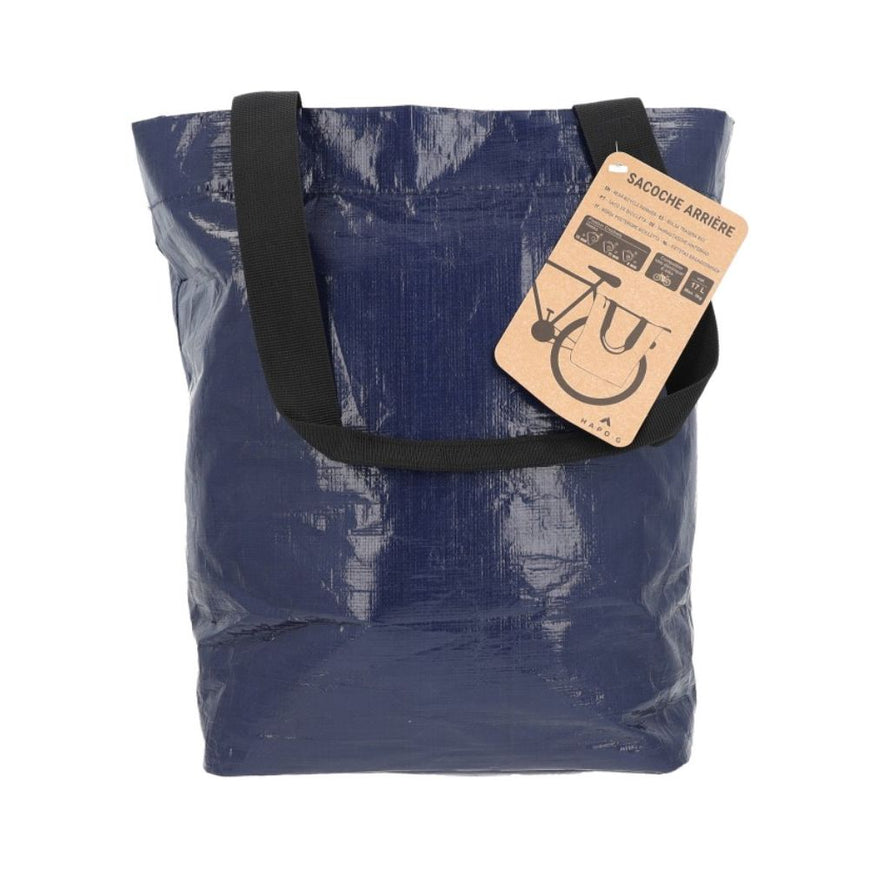 Sacoche vélo type cabas pour porte-bagages arrière Hapo-G bleu