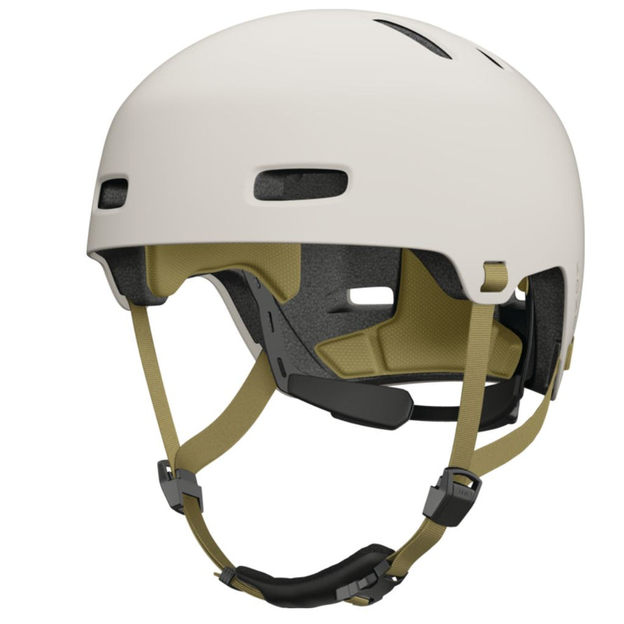 Casque Abus Xoxo Eco écoresponsable recyclé coloris Birch Taupe pour adulte unisexe urbain confortable sécurité 