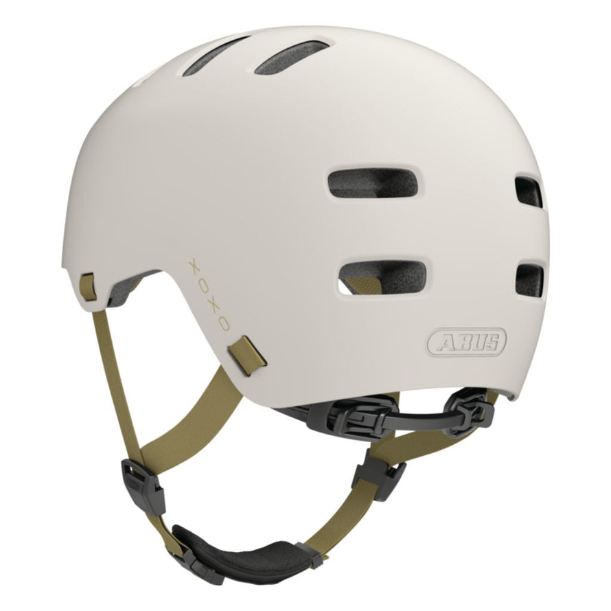 Casque Abus Xoxo Eco écoresponsable recyclé coloris Birch Taupe pour adulte unisexe urbain sécurité vélo