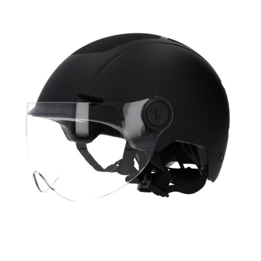 Casque CoolRide Trendy à visière  avec coque in Mold et système Headlock noir, vue de profil