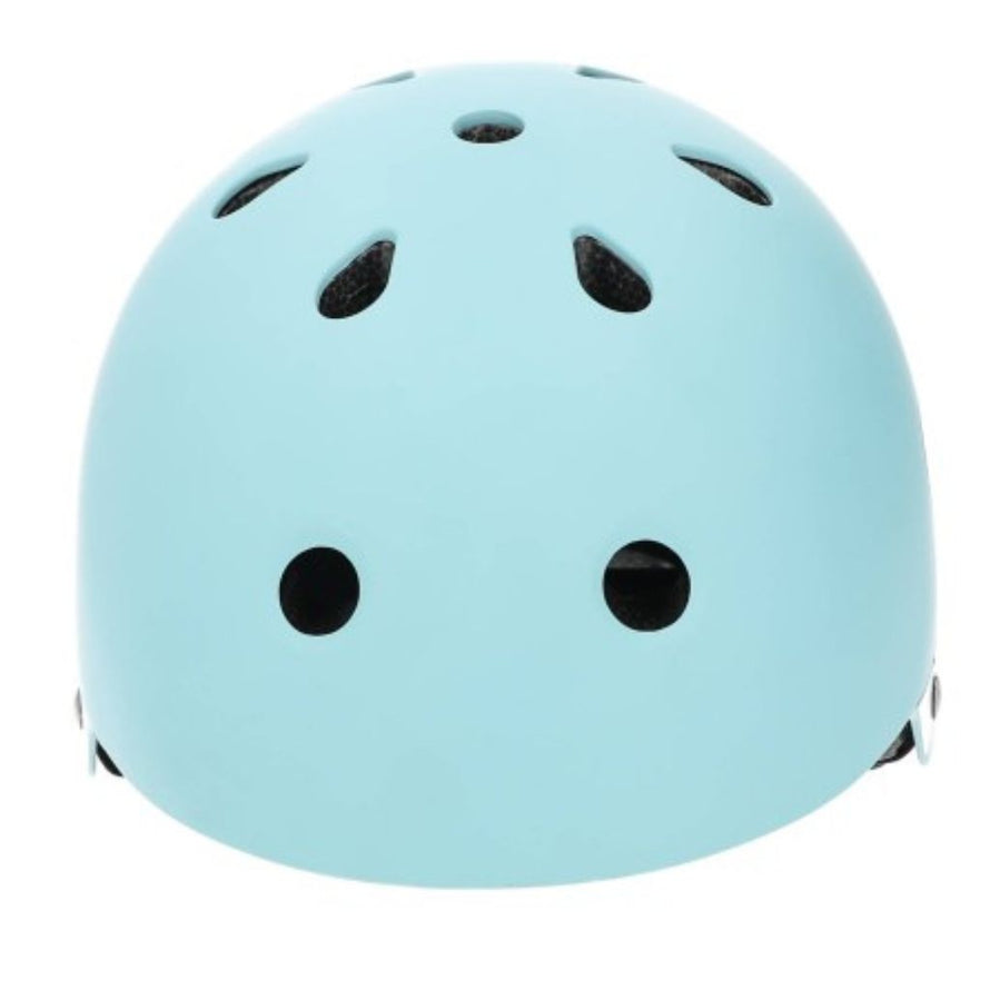 Vue avant du casque Coolride Shark bleu pour enfant avec orifices de ventilation.