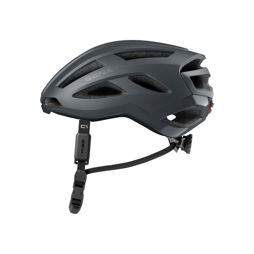 Casque Vélo Connecté Sena R1 - Haut-parleurs Intégrés, Intercom 900 M, Bluetooth, Taille S (noir Mat)