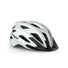 Casque Met Crossover blanc et noir avec ventilation efficace pour cyclisme tout terrain confortable et sécurisé