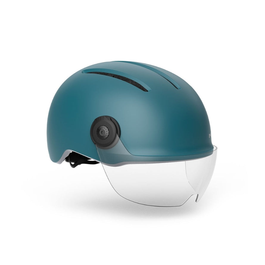 Casque Met Vibe On Mips bleu avec visiere integrée pour protection optimale en ville