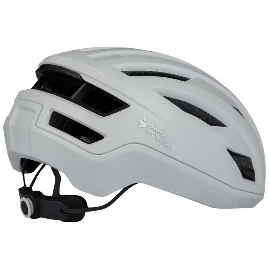 Casque Sweet Protection Fluxer Mips blanc brillant, design aérodynamique et sécurité renforcée pour cyclistes urbains