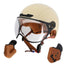 Casque urbain Optimiz O404 beige avec visiere transparente et coussinets amovibles en cuir marron