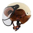 Casque urbain Optimiz O404 beige vintage avec visiere transparente et interieur en cuir marron confortable
