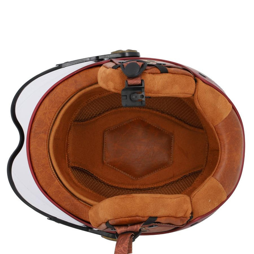 Interieur en cuir marron du casque urbain Optimiz O404 pour un confort optimal en ville