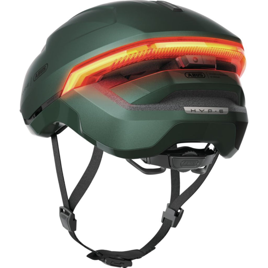 Casque vélo électrique Abus  Hype-e unisexe lumineux éclairage visibilité clignotant Fidlock Zoom Spin Hard Shell