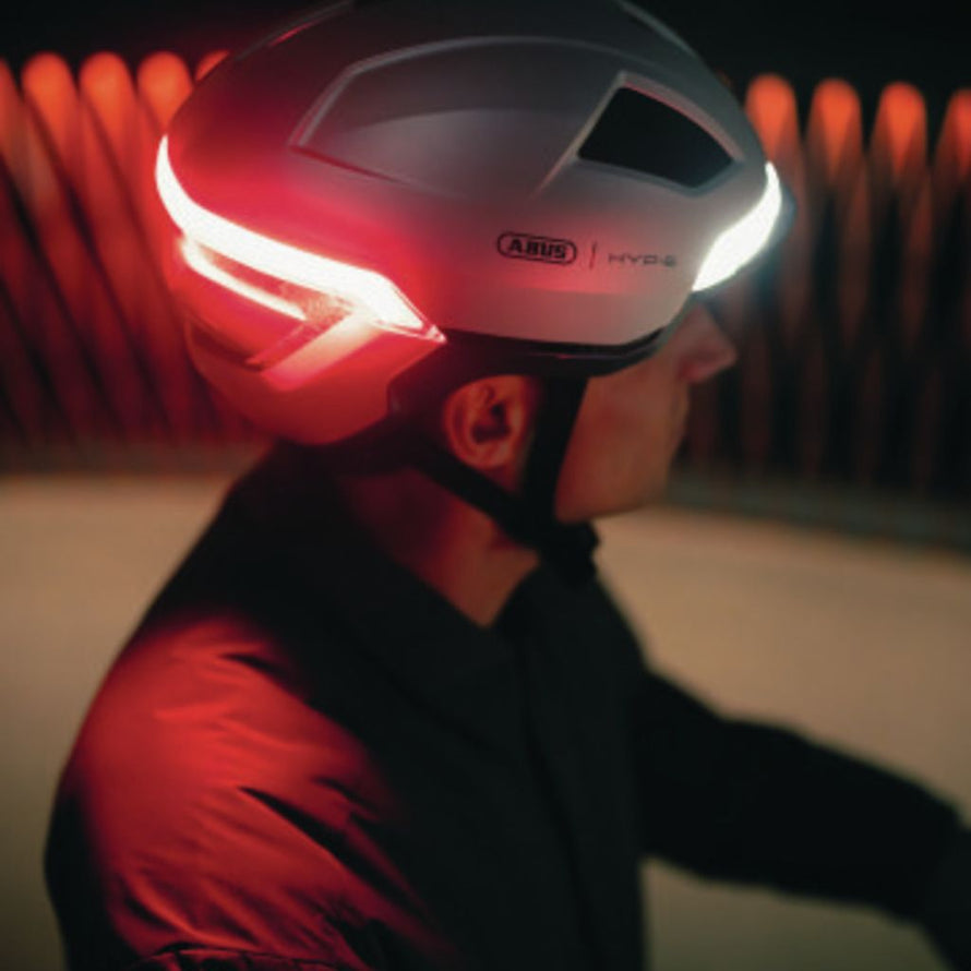 Casque vélo électrique Abus  Hype-e unisexe lumineux éclairage visibilité clignotant Fidlock Zoom Spin In Mold 