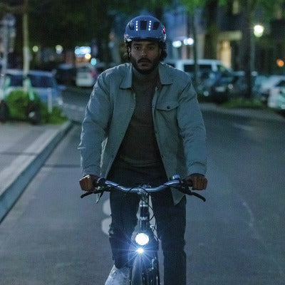 abus fahrradhelm mit licht - hyban 2.0 led Hyban 2.0 LED Abus bleu Casque cycliste avec feu avant et arrière