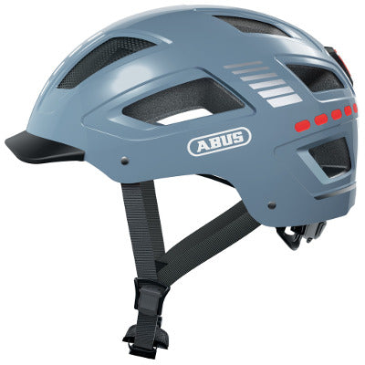 Hyban 2.0 LED Abus bleu Casque cycliste avec feu avant et arrière
