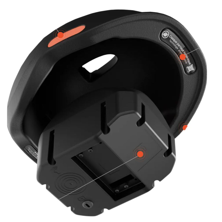 Casque vélo embarqué avec support de fixation antivol OBH Unicity 100% recyclable