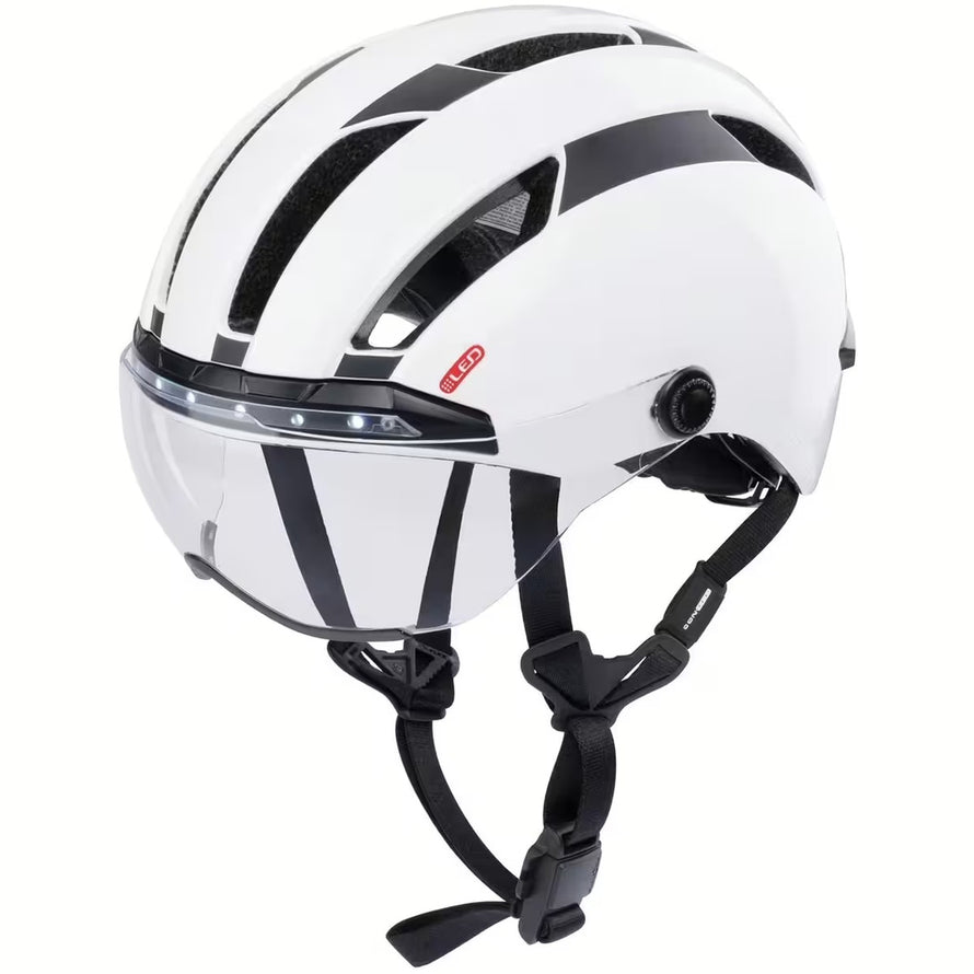 Casque vélo lumineux Contex Como 33 de la marque 33 avec clignotants LED et visière transparente pour sécurité urbaine