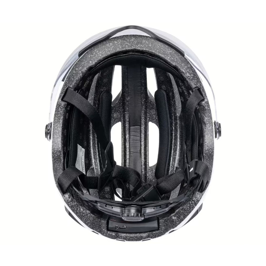 Casque vélo Contex Como 33 blanc avec leds intégrées et clignotants pour sécurité urbaine renforcée