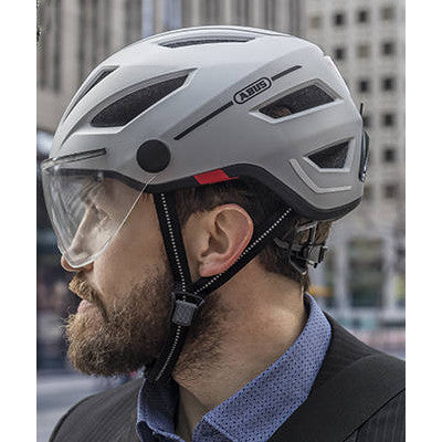 abus pedelec 2.0 ace fahrradhelm ABUS Pedelec 2.0 Ace Grauer Helm mit Rücklicht für Citybike