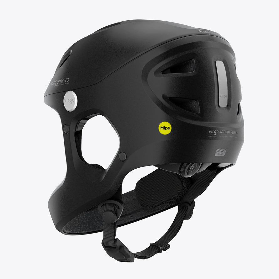 Casque vélo électrique Virgo Access Mips noir vu de dos, protection renforcée et système de serrage ajustable.