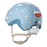 Casque vélo enfant Abus Smiley 3.0 FL.ACE LED bleu clair étoiles avec fermeture magnétique et lumière LED arrière