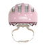 Casque vélo enfant Abus Smiley 3.0 FL.ACE LED rose avec étoiles et points, fermeture magnétique et éclairage arrière sécurisé