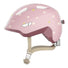 Casque vélo enfant Abus Smiley 3.0 FL.ACE LED rose avec étoiles et points, fermeture magnétique et éclairage arrière