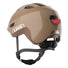 Casque vélo enfant Abus Smiley 3.0 FL.ACE LED taupe avec fermeture magnétique et lumière arrière sécurisée