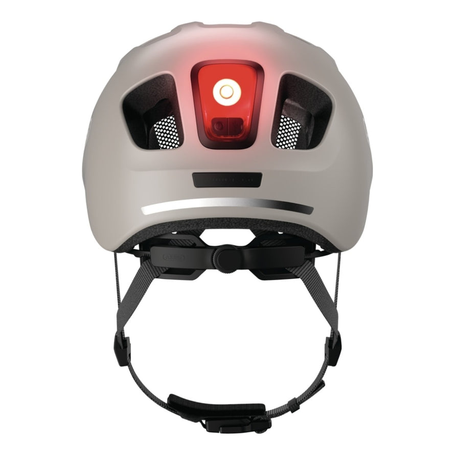 Casque velo enfant Abus Youn-I 3.0 blanc avec feu LED arriere pour securite et confort ajustable - vue 3