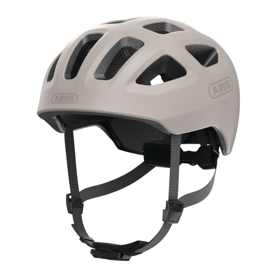 Casque velo enfant Abus Youn-I 3.0 blanc mat avec feu LED arriere pour securite et confort ajustable - vue 2