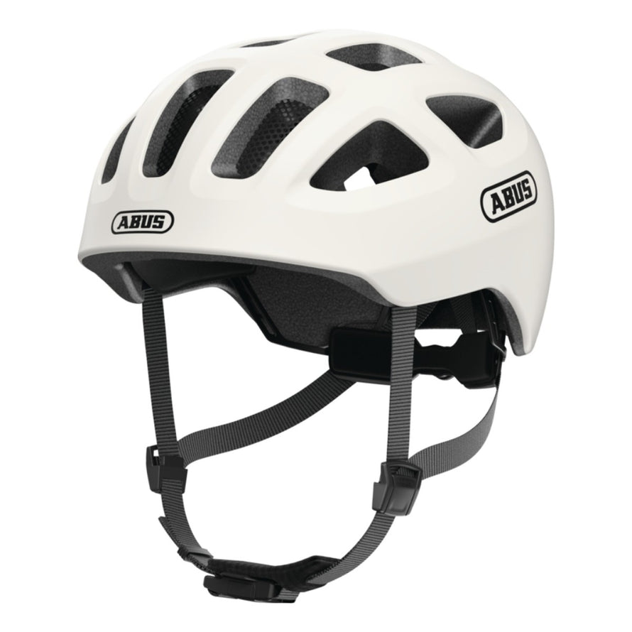 Casque velo enfant Abus Youn-I 3.0 blanc avec feu LED arriere pour securite et ajustement confortable - vue 2