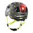 Casque velo enfant Abus Youn-I 3.0 gris avec motifs eclairs et feu LED arriere pour securite optimale