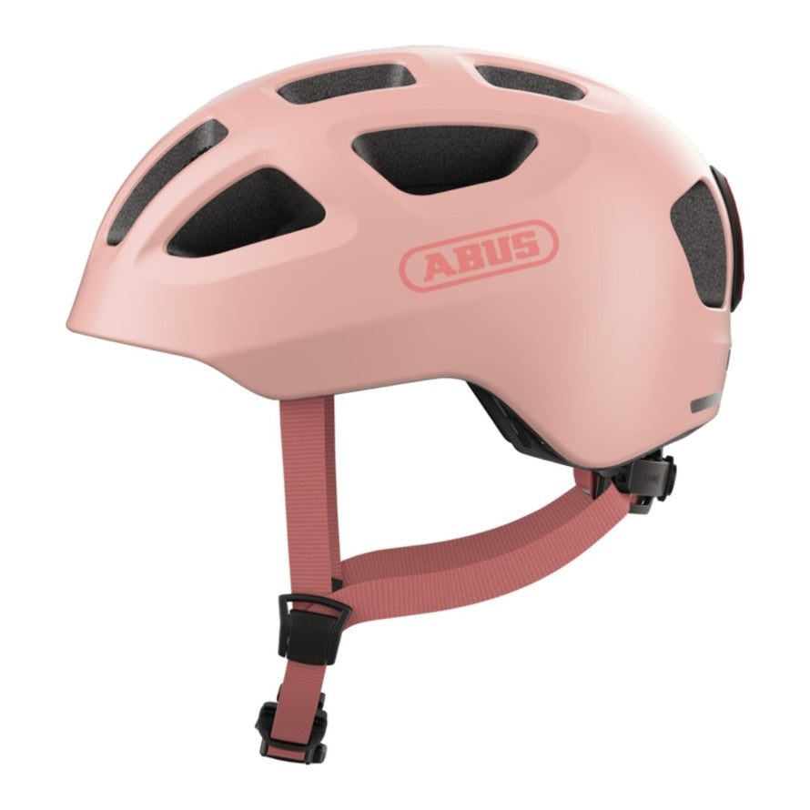 Casque velo enfant Abus Youn-I 3.0 rose avec feu LED arriere pour securite et ajustement confortable - vue 2