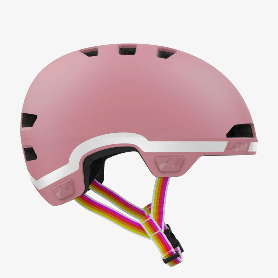 Casque vélo enfant ado GoFluo Maze Lazer haute visibilité protection optimale kineticore design urbain soft pink