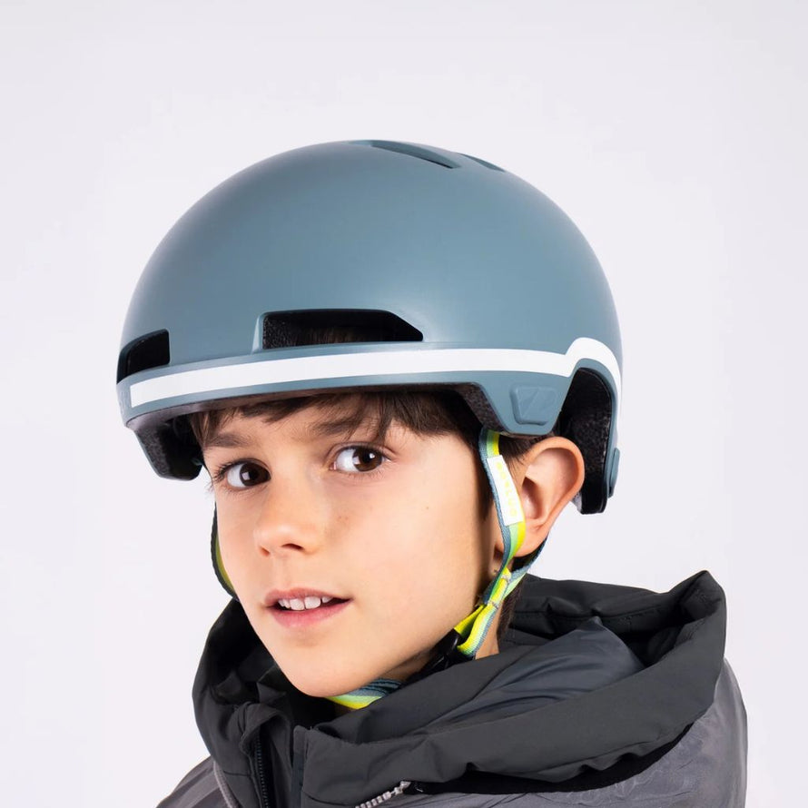 Casque vélo enfant ado GoFluo Maze Lazer haute visibilité protection optimale kineticore design urbain khaki